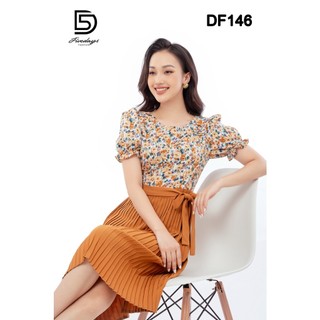 Fivedays - Đầm hoa phối thân trên dập ly