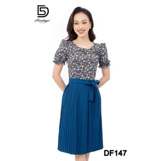 Fivedays - Đầm hoa phối thân trên dập ly