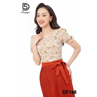 Fivedays - Đầm hoa phối thân trên dập ly