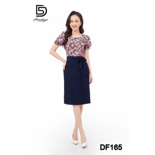 Fivedays - Đầm hoa phối thân trên dập ly