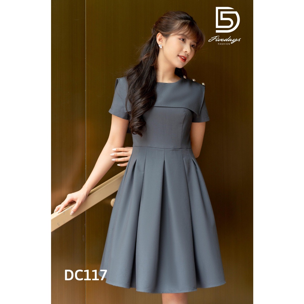 Fivedays - Đầm thuỷ thủ xếp ly thân dưới