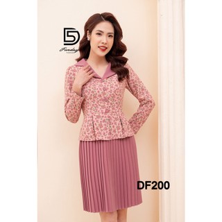 Fivedays - Đầm dập ly hoa phối cổ và chân