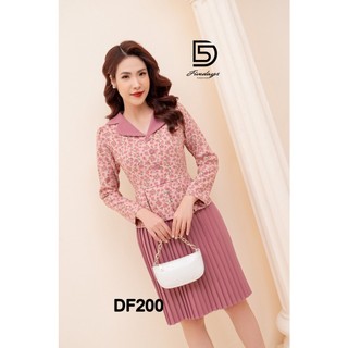 Fivedays - Đầm dập ly hoa phối cổ và chân