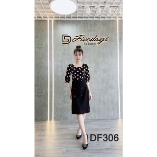 Fivedays - Đầm A phối chấm bi
