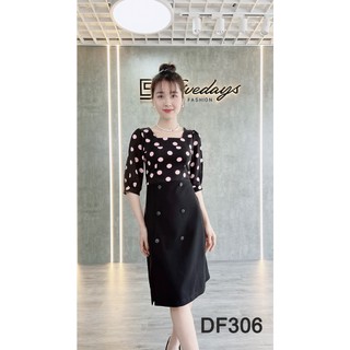 Fivedays - Đầm A phối chấm bi