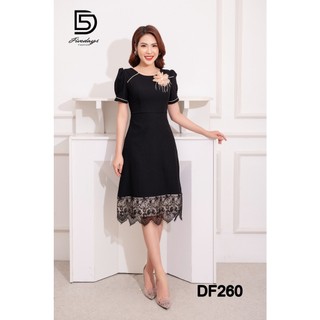 Fivedays - Đầm dáng A phối ren gấu