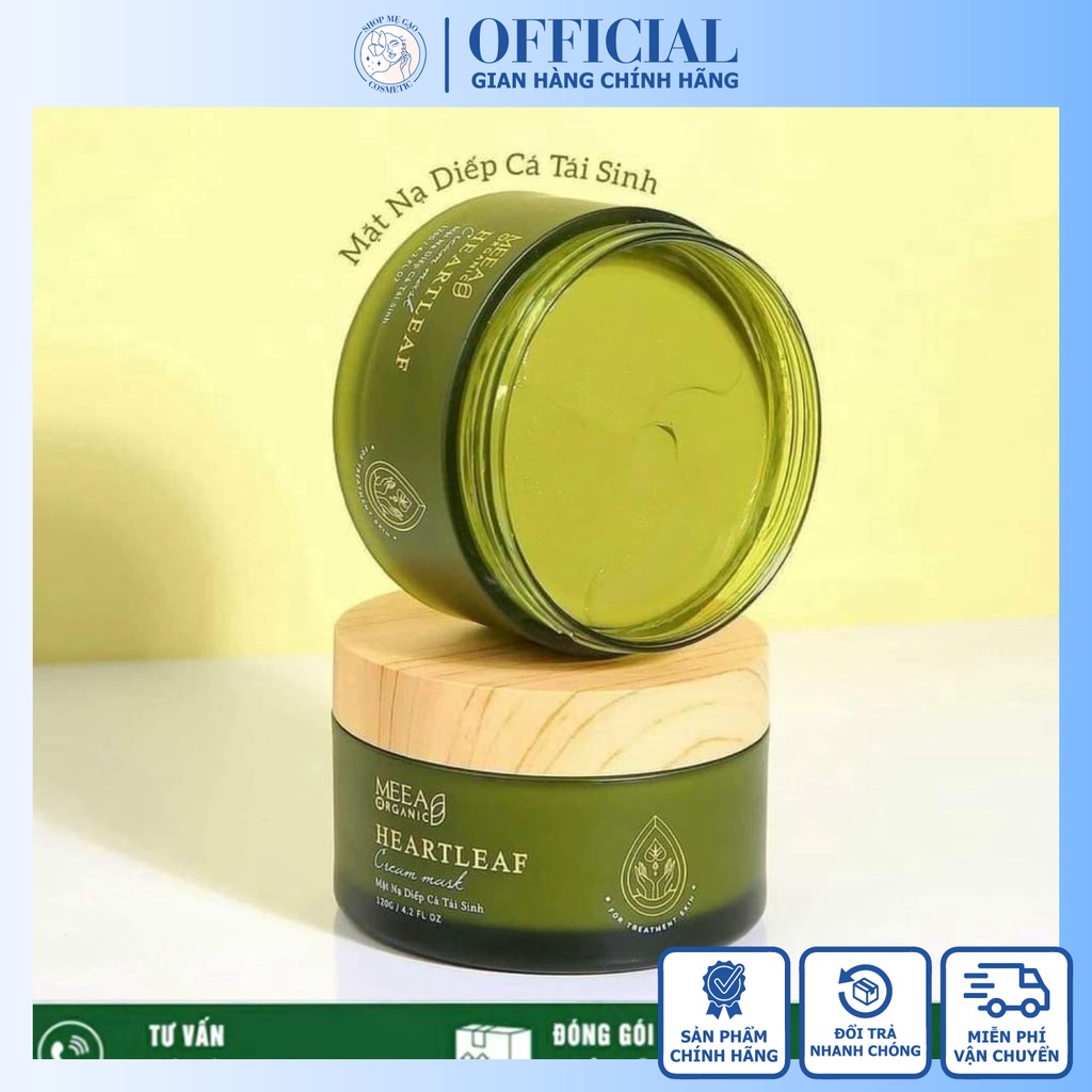 Tặng Cọ] Mặt Nạ Mask Diếp Cá Tái Sinh Meea Organic Giup Da Mềm Mịn, Trắng Sáng, Giảm Thâm, Làm Mờ Thâm Nám