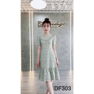 Fivedays - Đầm hoa lụa 2 lớp