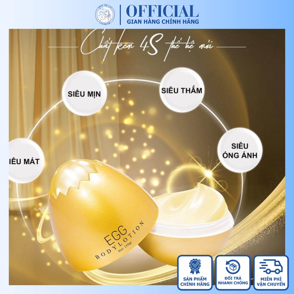 Kem Body Trứng Vàng Queenie Skin Giúp Da Trắng Sáng, Cấp Ẩm Tốt Cho Da, Ngăn Ngừa Lão Hóa, Se Khít Lỗ Chân Lông | BigBuy360 - bigbuy360.vn
