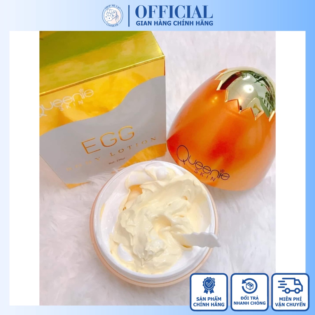 Kem Body Trứng Vàng Queenie Skin Giúp Da Trắng Sáng, Cấp Ẩm Tốt Cho Da, Ngăn Ngừa Lão Hóa, Se Khít Lỗ Chân Lông | BigBuy360 - bigbuy360.vn