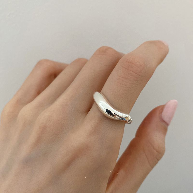 Nhẫn Mạ Bạc 925 Hình Trái Tim Kiểu Cách Trừu Tượng Thời Trang Cho Nữ