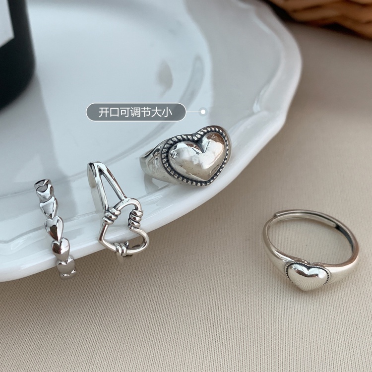 Nhẫn Hở Mạ Bạc 925 Thiết Kế Đơn Giản Sang Trọng Có Thể Điều Chỉnh Kích Cỡ