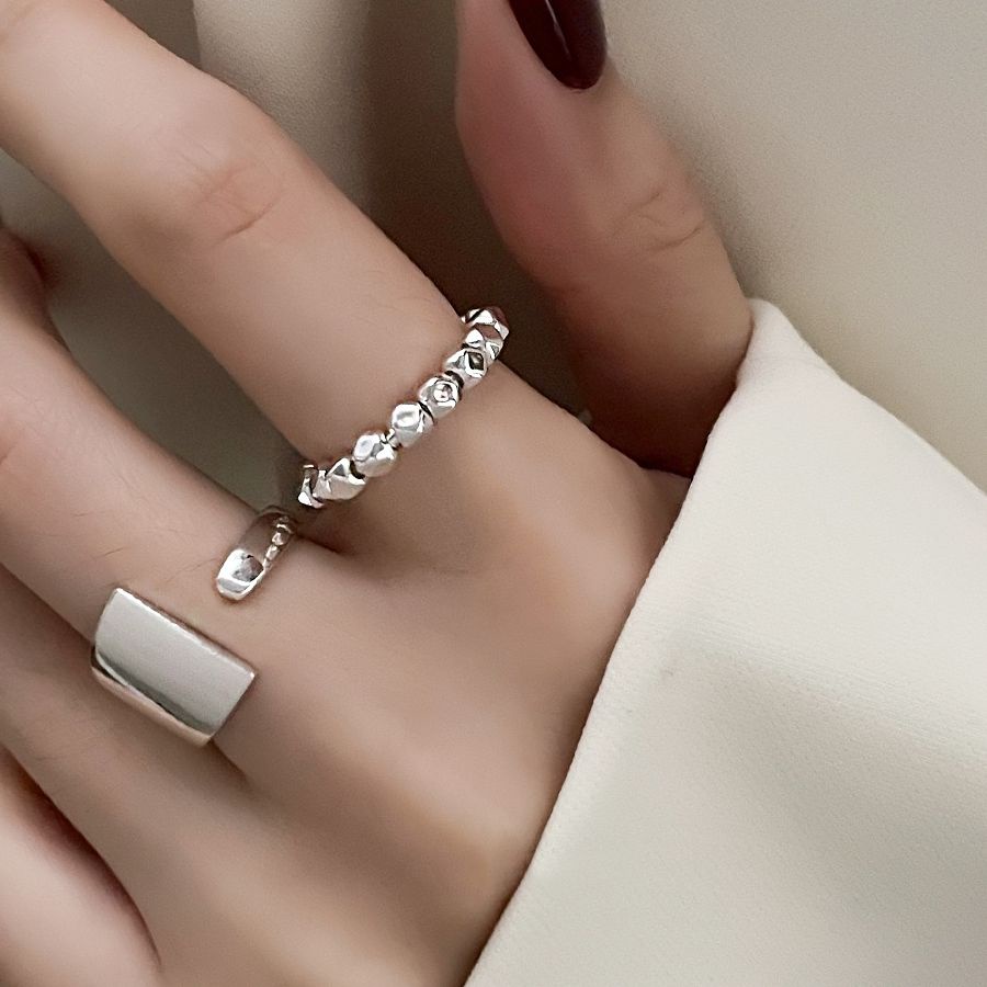 Nhẫn Hở Mạ Bạc 925 Thiết Kế Đơn Giản Sang Trọng Cho Nữ