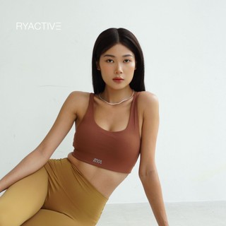 Áo ngực thể thao ryactive - balance sportbra màu nâu chocolate