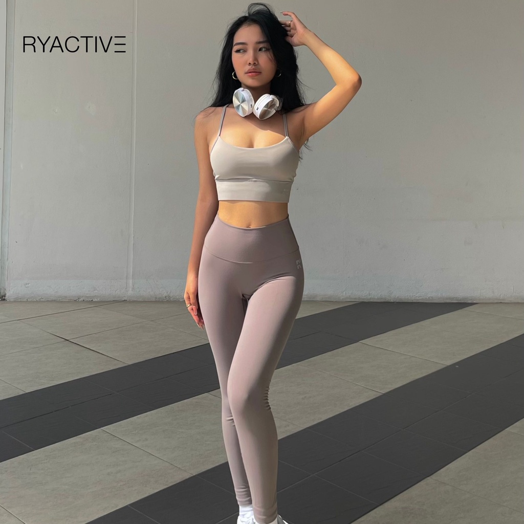Quần tập yoga/thể thao lưng cao RYACTIVE - RYA Legging màu nâu Brown
