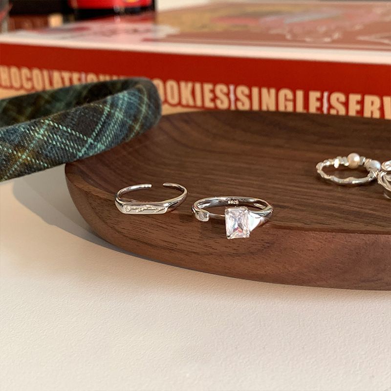 Nhẫn Hở Mạ Bạc 925 Đính Đá Hình Hoa Hồng Sang Trọng Thời Trang 2023