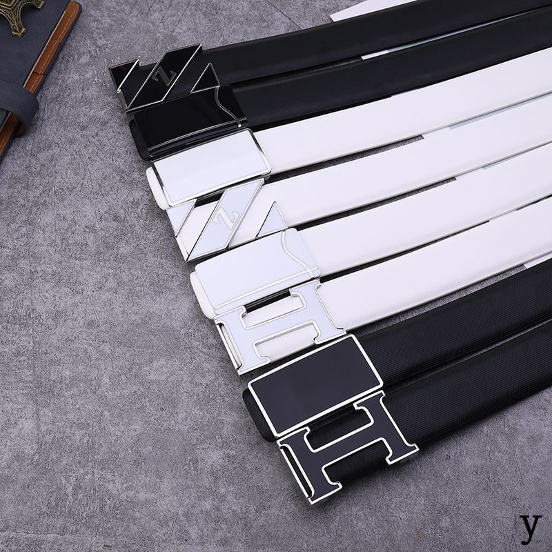 Thắt Lưng Da Bò Màu Trắng Khóa Cài Kiểu Hàn Quốc Thời Trang Cho Nam