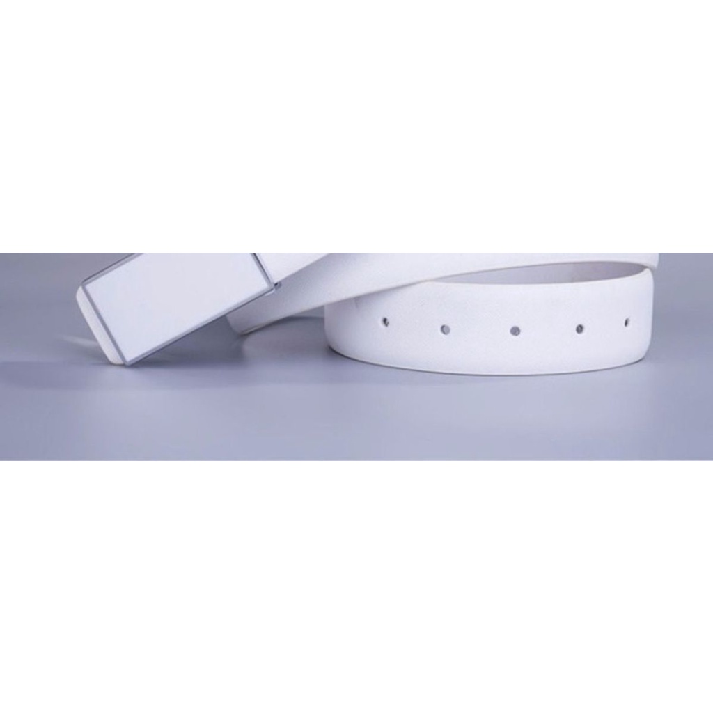 Thắt Lưng Da Bò Màu Trắng Khóa Cài Kiểu Hàn Quốc Thời Trang Cho Nam