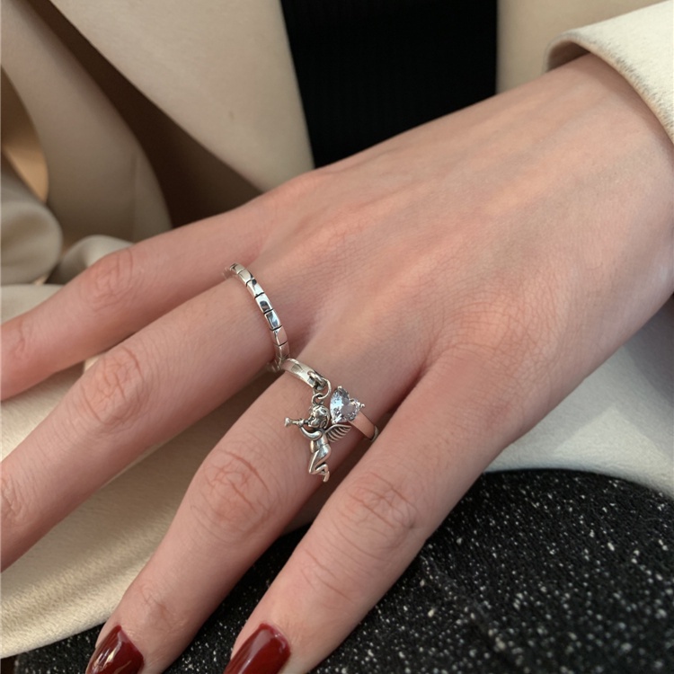 Nhẫn Mạ Bạc 925 Dáng Vuông Sang Trọng Thời Trang Cho Nữ