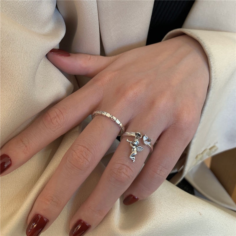 Nhẫn Mạ Bạc 925 Dáng Vuông Sang Trọng Thời Trang Cho Nữ