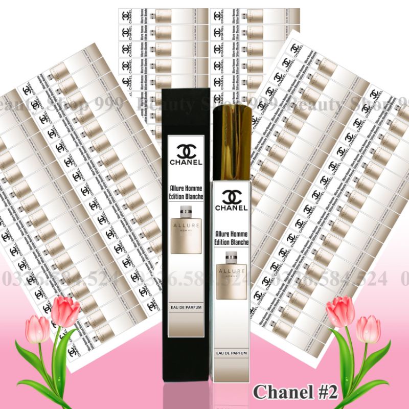 Nhãn chai chiết 𝐂𝐇𝐀𝐍𝐄𝐋 cán bóng không phai màu