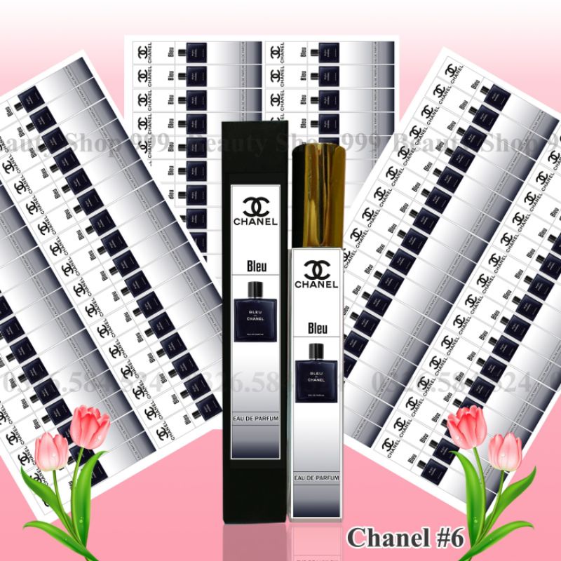 Nhãn chai chiết 𝐂𝐇𝐀𝐍𝐄𝐋 cán bóng không phai màu