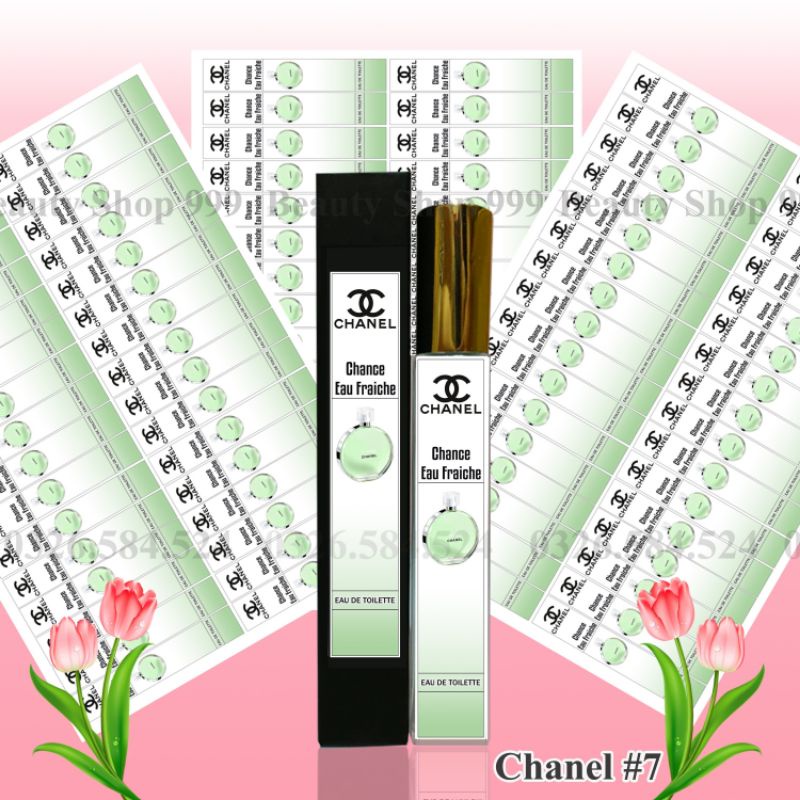 Nhãn chai chiết 𝐂𝐇𝐀𝐍𝐄𝐋 cán bóng không phai màu