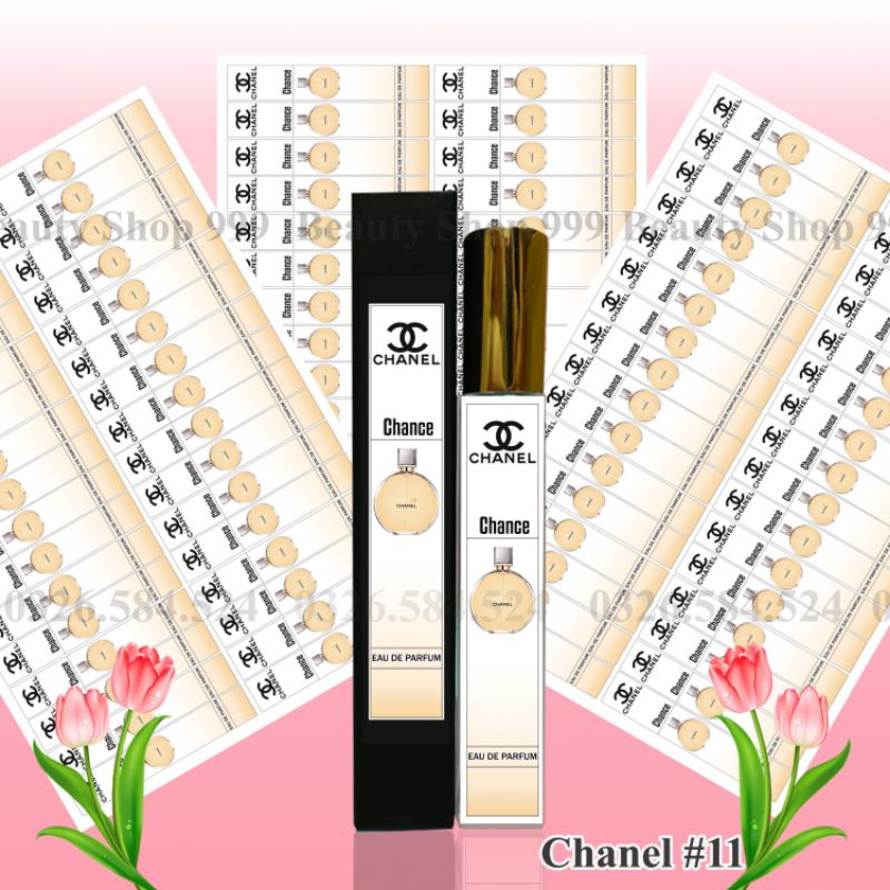 Nhãn chai chiết 𝐂𝐇𝐀𝐍𝐄𝐋 cán bóng không phai màu