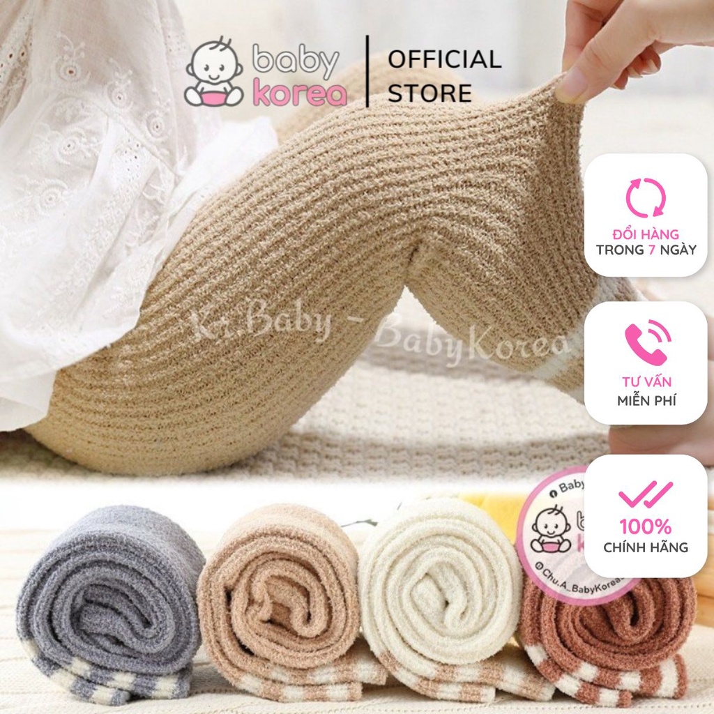 Quần legging quần tất nỉ bông mềm mại ấm áp màu sắc pastel made in Korea cho bé tù 0-8 tuổi thời trang trẻ em BABYKOREA