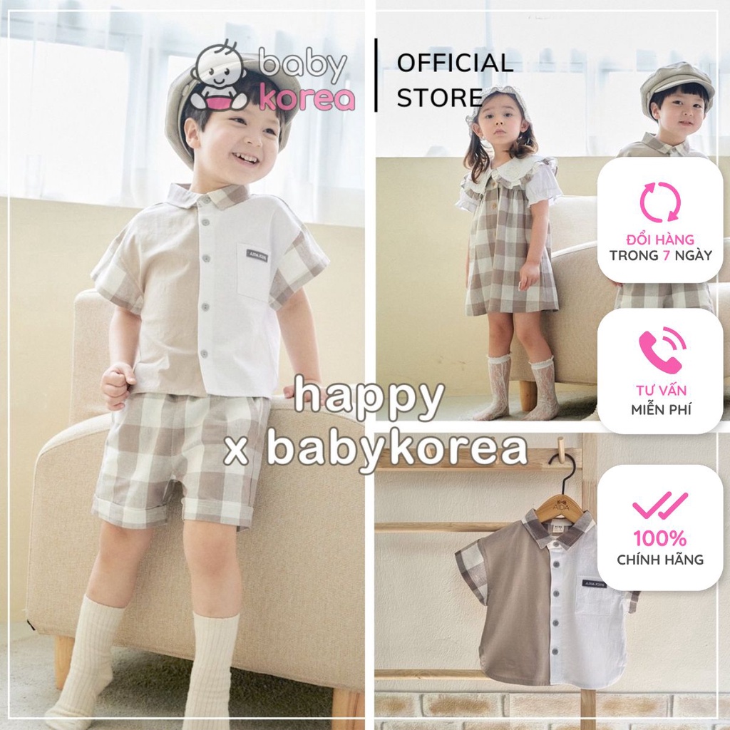Áo sơmi quần sooc cao cấp AIDA made in Korea cho bé tựu trường thời trang trẻ em BABYKOREA