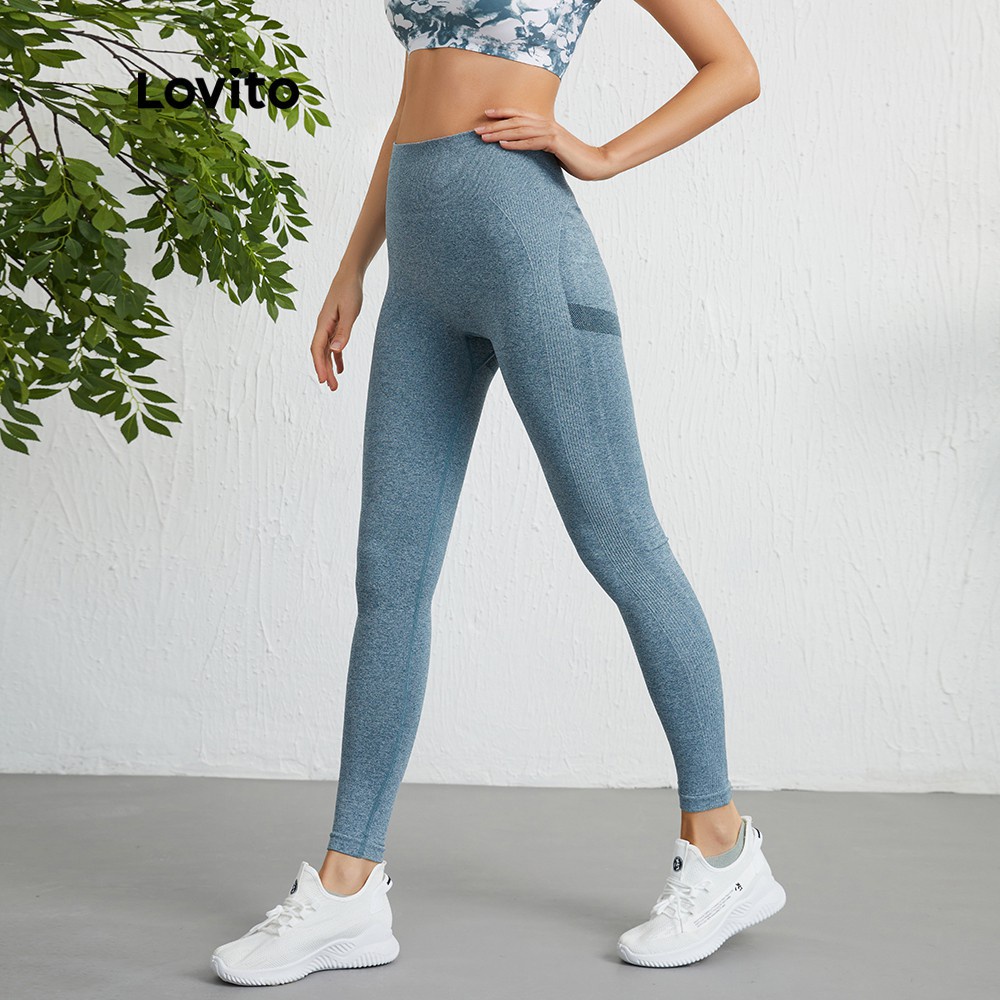 Quần legging thể thao Lovito không đường may nhanh khô thoải mái L09020