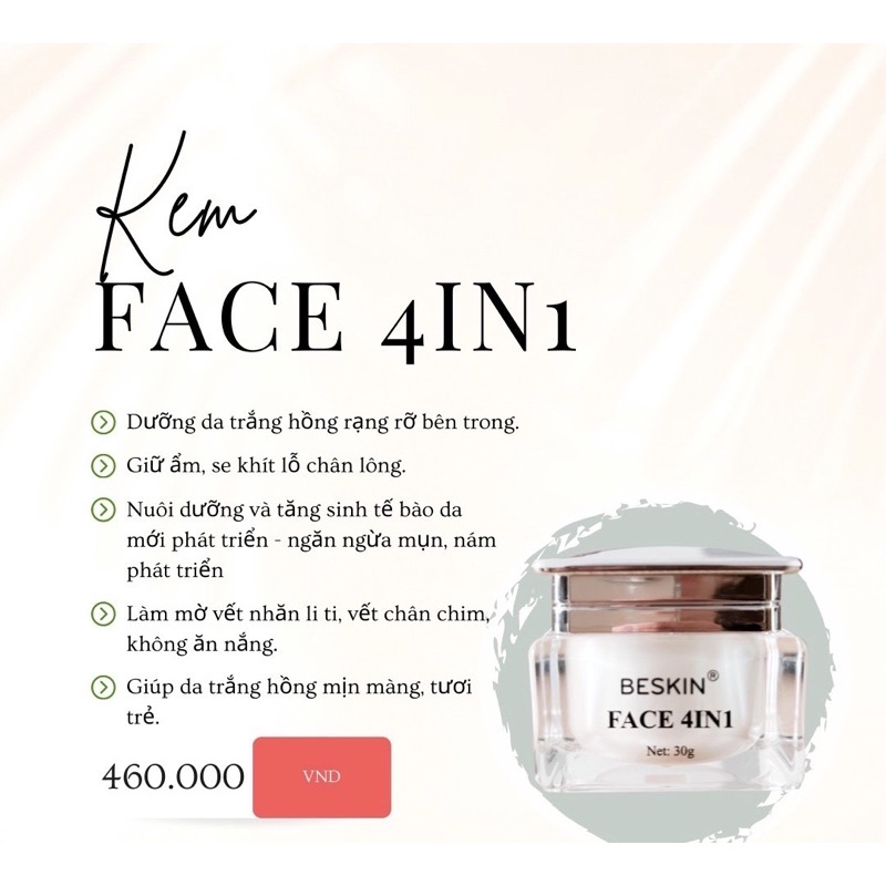 kem  face dưỡng trắng BESKIN 4in1 chính hãng (kèm quà tặng) | BigBuy360 - bigbuy360.vn