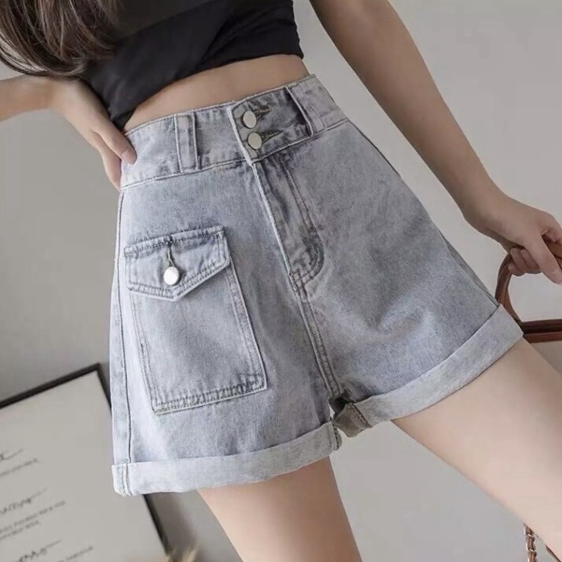 Quần short jean nữ lưng cao King168, quần short nữ thời thượng YT01 A0532 | BigBuy360 - bigbuy360.vn