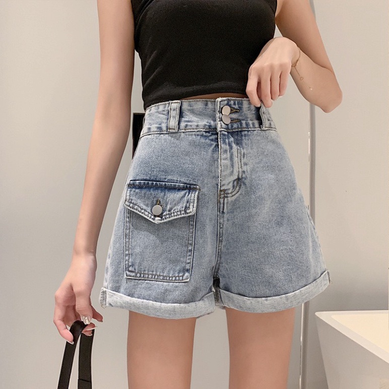 Quần short jean nữ lưng cao King168, quần short nữ thời thượng YT01 A0532 | BigBuy360 - bigbuy360.vn
