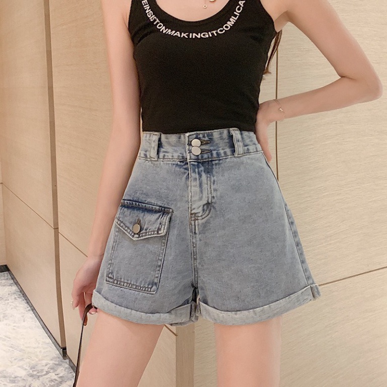 Quần short jean nữ lưng cao King168, quần short nữ thời thượng YT01 A0532 | BigBuy360 - bigbuy360.vn