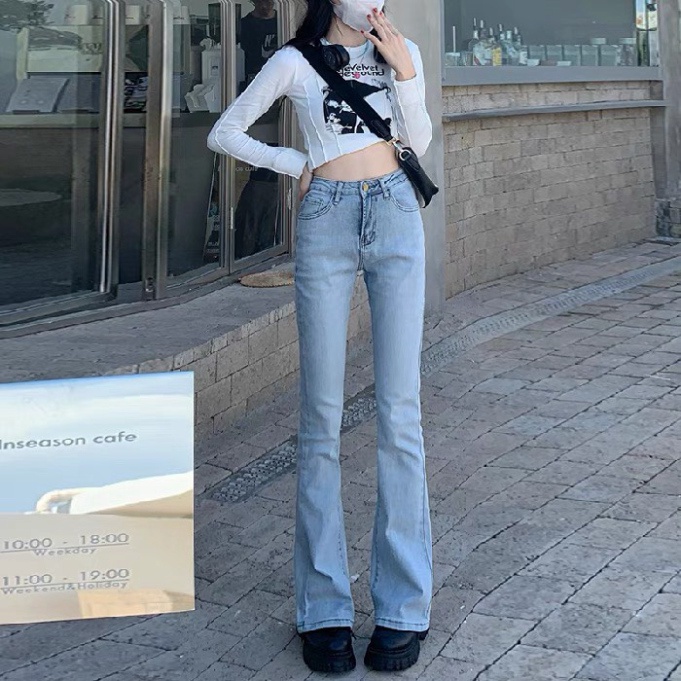 Quần ống rộng cạp cao hàng hóa mới KING168, quần jean nữ ống rộng lưng cao J2 A0532 | BigBuy360 - bigbuy360.vn