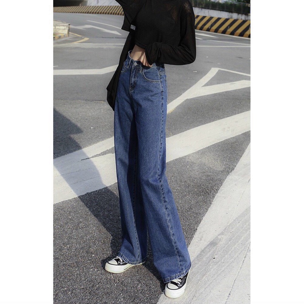 Quần jean baggy nữ ống loe King168, quần baggy nữ kéo dãn nhẹ mẫu JN17 A0532 | BigBuy360 - bigbuy360.vn