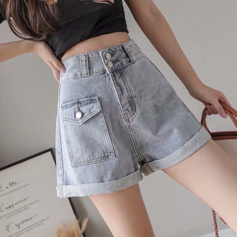 Quần short jean nữ lưng cao King168 , quần short nữ thời thượng QS32 A0532