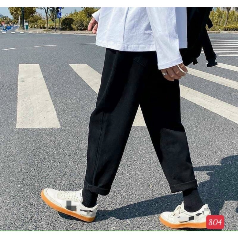 Quần baggy nam ống rộng chất jean suông rách gối, phong thái korea thời thượng King168 MS801 A0532