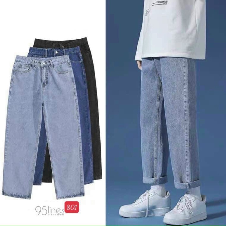 Quần baggy nam ống rộng chất jean suông rách gối, phong thái korea thời thượng King168 MS801 A0532 | BigBuy360 - bigbuy360.vn