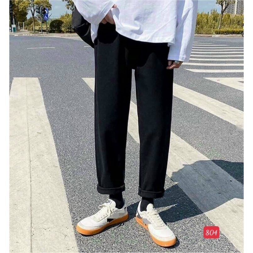 Quần baggy nam ống rộng chất jean suông rách gối, phong thái korea thời thượng King168 MS801 A0532 | BigBuy360 - bigbuy360.vn