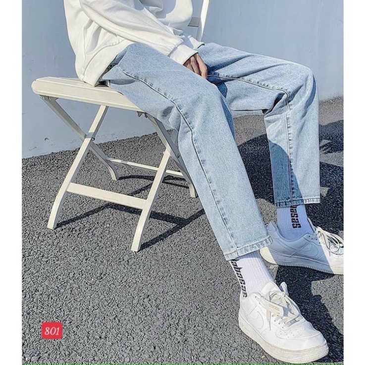 Quần baggy nam ống rộng chất jean suông rách gối, phong thái korea thời thượng King168 MS801 A0532 | BigBuy360 - bigbuy360.vn