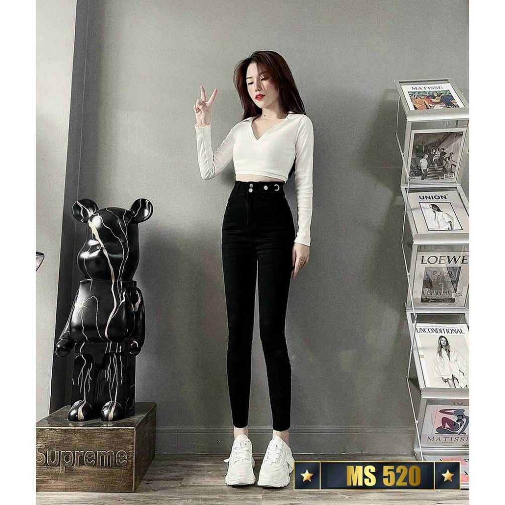 Quần jean nữ lưng cao giãn nở cao cấp, quần jeans nữ cạp cao King168 MS06 A0532