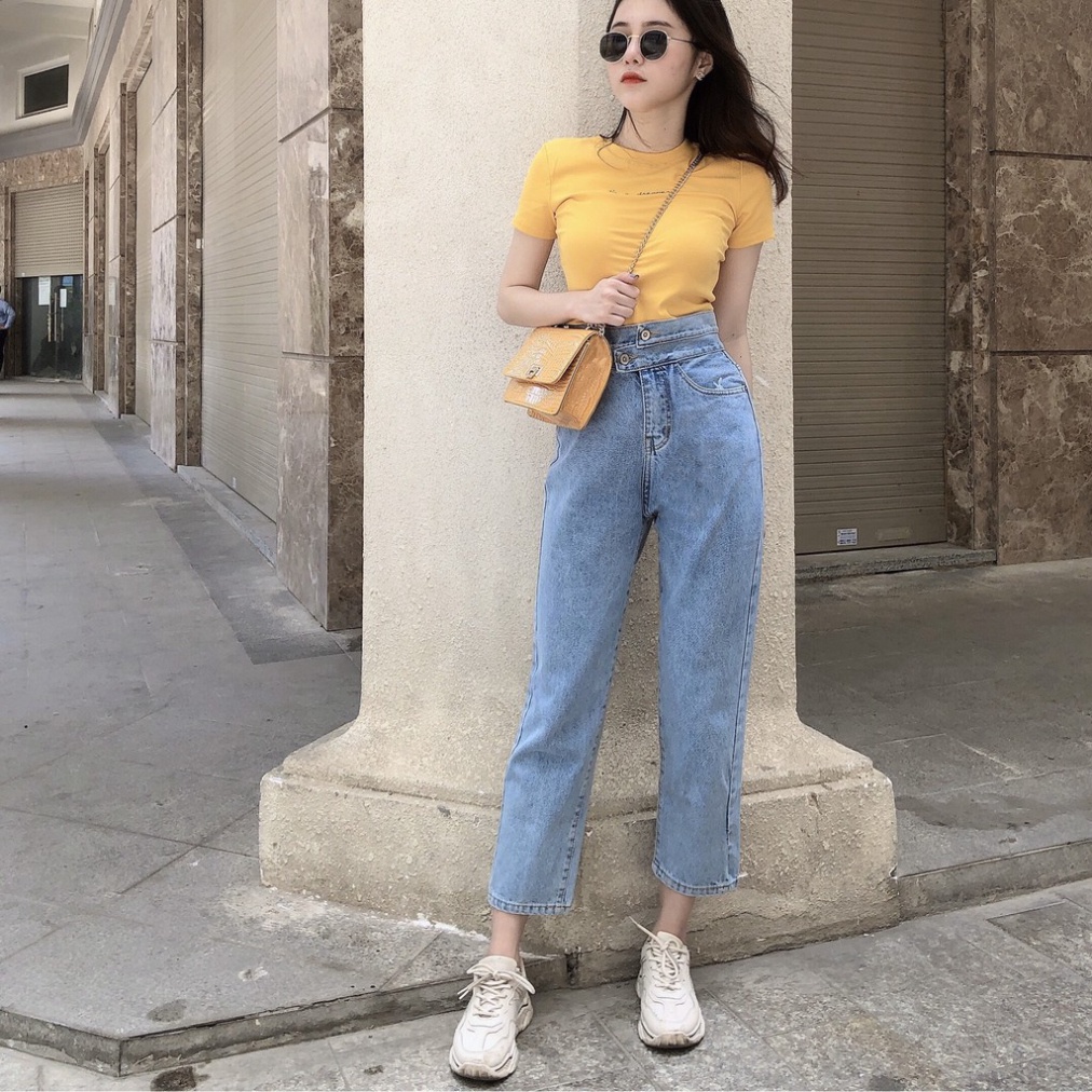 Quần jean nữ baggy King168, quần nữ kéo dãn nhẹ mẫu THU75 A0532 | BigBuy360 - bigbuy360.vn