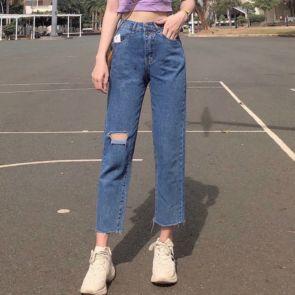 Quần jean nữ baggy King168, quần nữ kéo dãn nhẹ mẫu THU75 A0532 | BigBuy360 - bigbuy360.vn