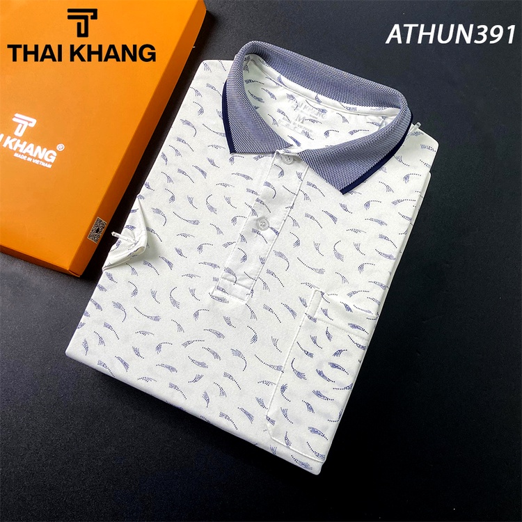 Áo polo trung niên nam Thái Khang loại áo thun nam cho bố vải cá sấu CVC co dãn ATHUN39