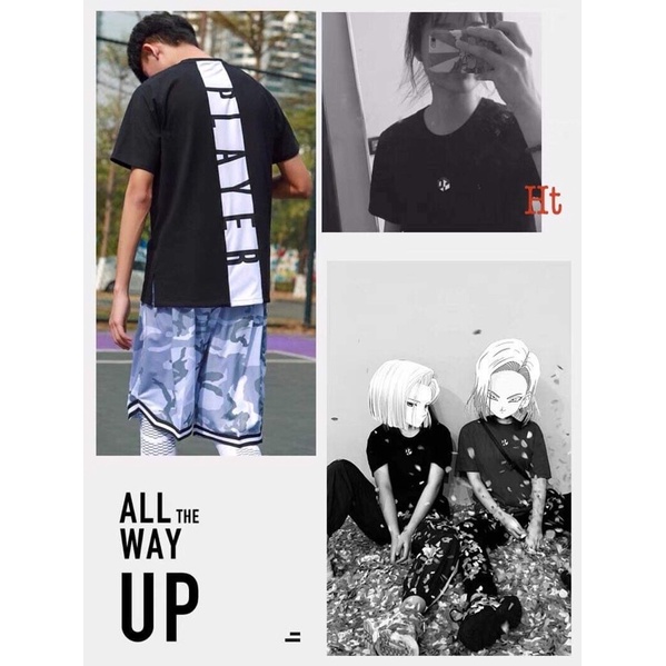 Áo phông chữ Player dọc lưng H2A778