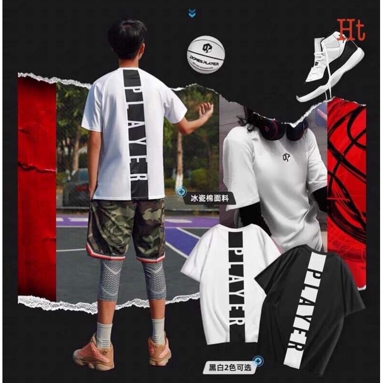 Áo phông chữ Player dọc lưng H2A778