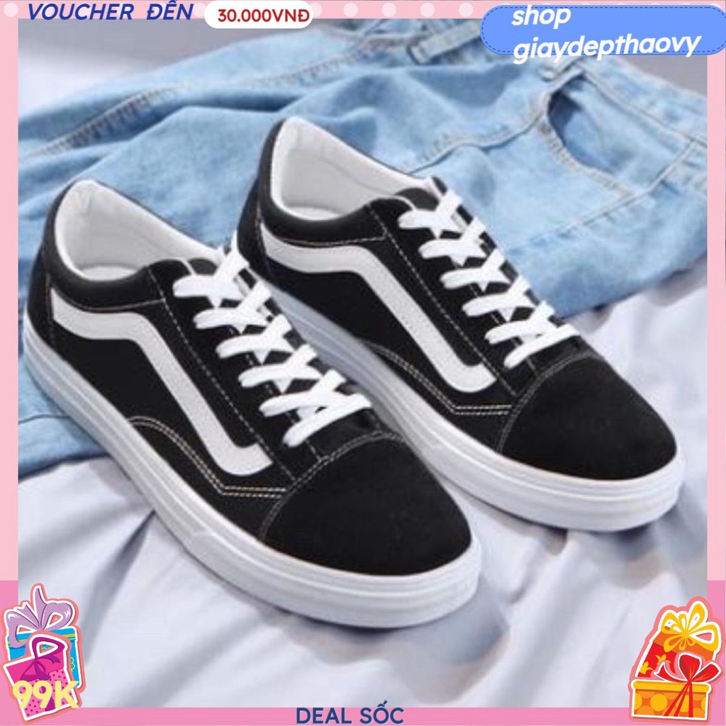 Giaydepthaovy.99 GIÀY 𝐕𝐀𝐍𝐒 OLD SKOOL MÀU ĐEN  vệt trắng Giày neaker nam nữ