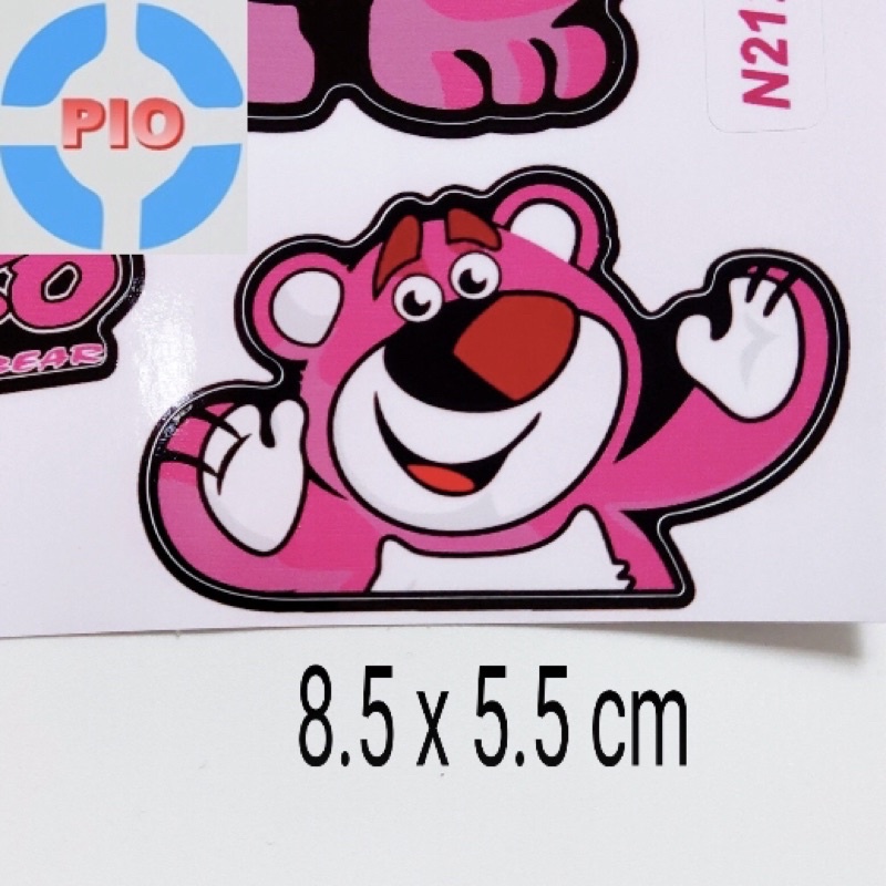 Tem decal gấu dâu tây/ gấu Lotso cute/ gấu dâu dán xe máy, laptop, nón bảo hiểm trang trí tất cả các bề mặt